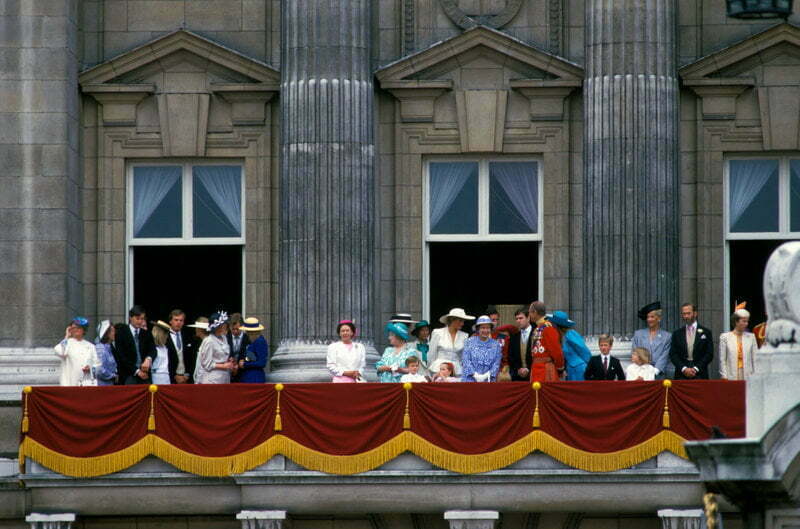 The Royal Family on the Royal Balcony of Buckingham Palace for the Trooping of the Colour, 1987, London, England, UK