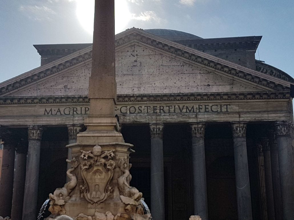 Curiosidades sobre o Império Romano - Frente do Panteão de Roma